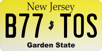 NJ license plate B77TOS