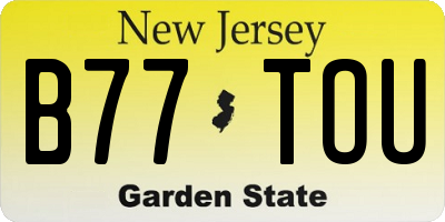 NJ license plate B77TOU