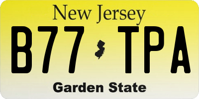 NJ license plate B77TPA