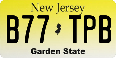NJ license plate B77TPB
