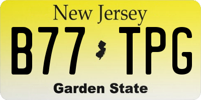 NJ license plate B77TPG