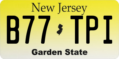 NJ license plate B77TPI