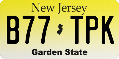 NJ license plate B77TPK