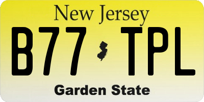 NJ license plate B77TPL