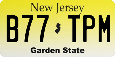 NJ license plate B77TPM