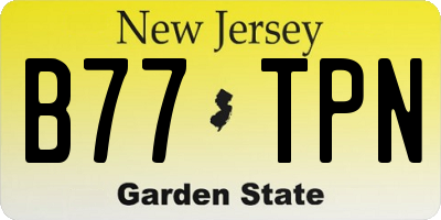 NJ license plate B77TPN