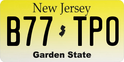 NJ license plate B77TPO