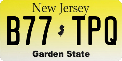 NJ license plate B77TPQ