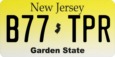 NJ license plate B77TPR