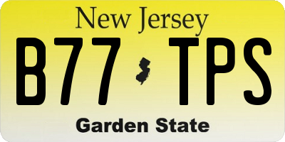 NJ license plate B77TPS