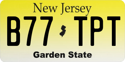 NJ license plate B77TPT
