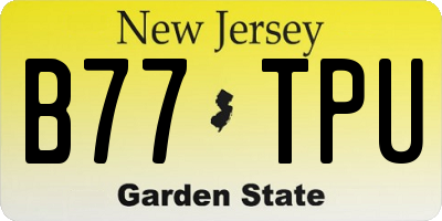NJ license plate B77TPU