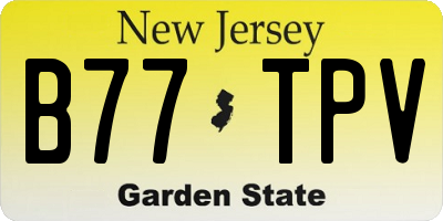 NJ license plate B77TPV