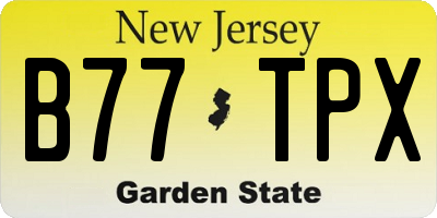 NJ license plate B77TPX