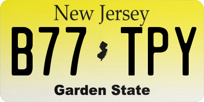 NJ license plate B77TPY