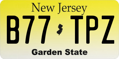 NJ license plate B77TPZ