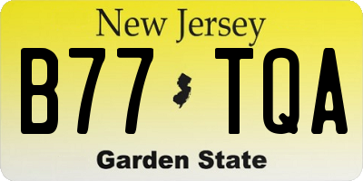 NJ license plate B77TQA