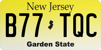 NJ license plate B77TQC