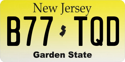 NJ license plate B77TQD