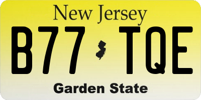 NJ license plate B77TQE