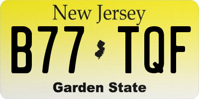 NJ license plate B77TQF