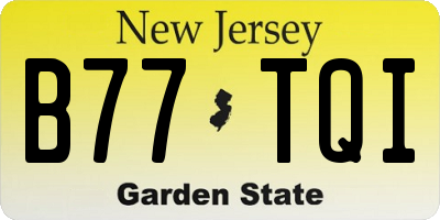 NJ license plate B77TQI