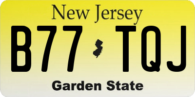 NJ license plate B77TQJ