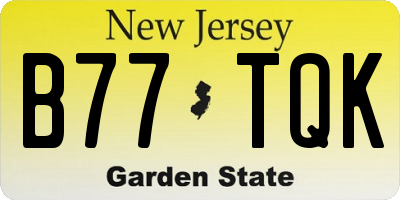 NJ license plate B77TQK