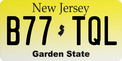 NJ license plate B77TQL