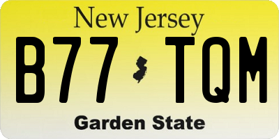 NJ license plate B77TQM