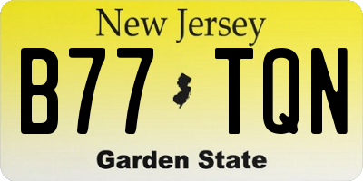 NJ license plate B77TQN