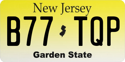 NJ license plate B77TQP