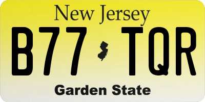 NJ license plate B77TQR