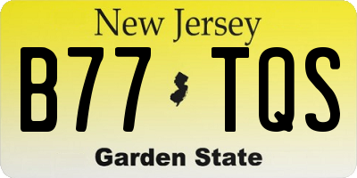 NJ license plate B77TQS