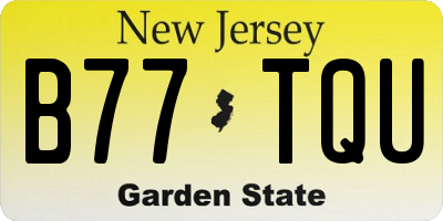 NJ license plate B77TQU