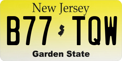 NJ license plate B77TQW