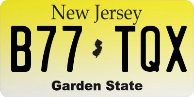 NJ license plate B77TQX