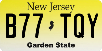 NJ license plate B77TQY