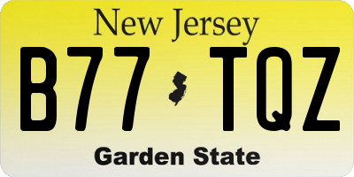 NJ license plate B77TQZ