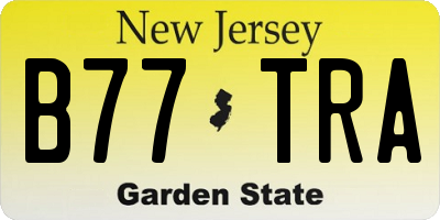 NJ license plate B77TRA