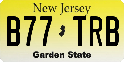 NJ license plate B77TRB