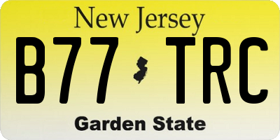 NJ license plate B77TRC