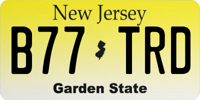 NJ license plate B77TRD