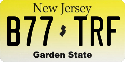 NJ license plate B77TRF