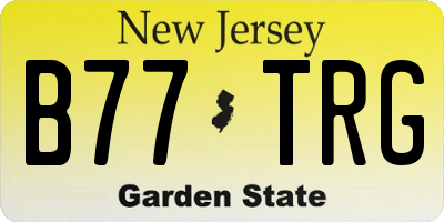 NJ license plate B77TRG