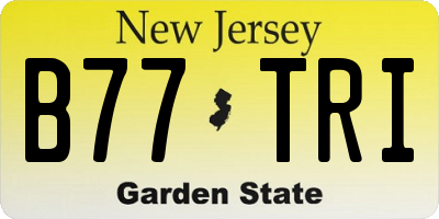 NJ license plate B77TRI