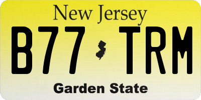 NJ license plate B77TRM
