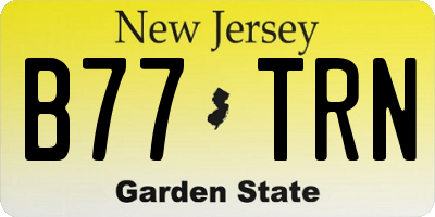 NJ license plate B77TRN