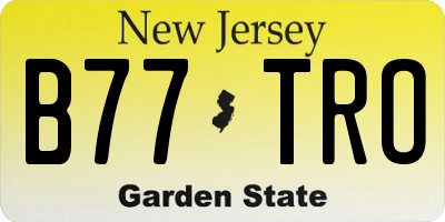 NJ license plate B77TRO