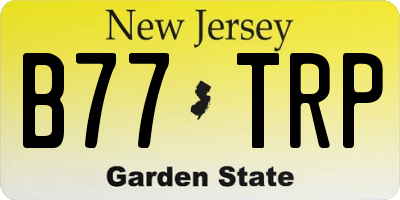 NJ license plate B77TRP